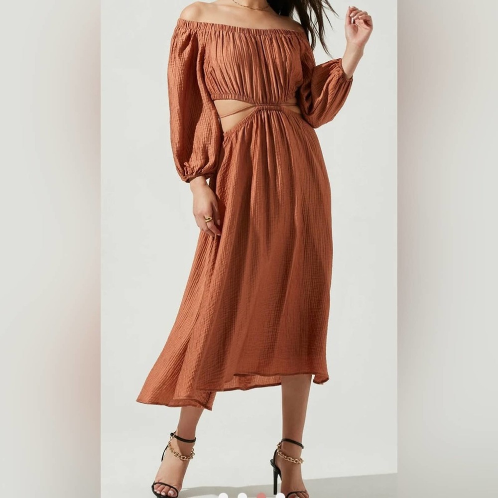 ASTR Brown Cutout Maxi Dress